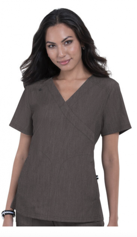 Koi Next Gen Scrub All Or Nothing Solid Top Heather Gris 1025