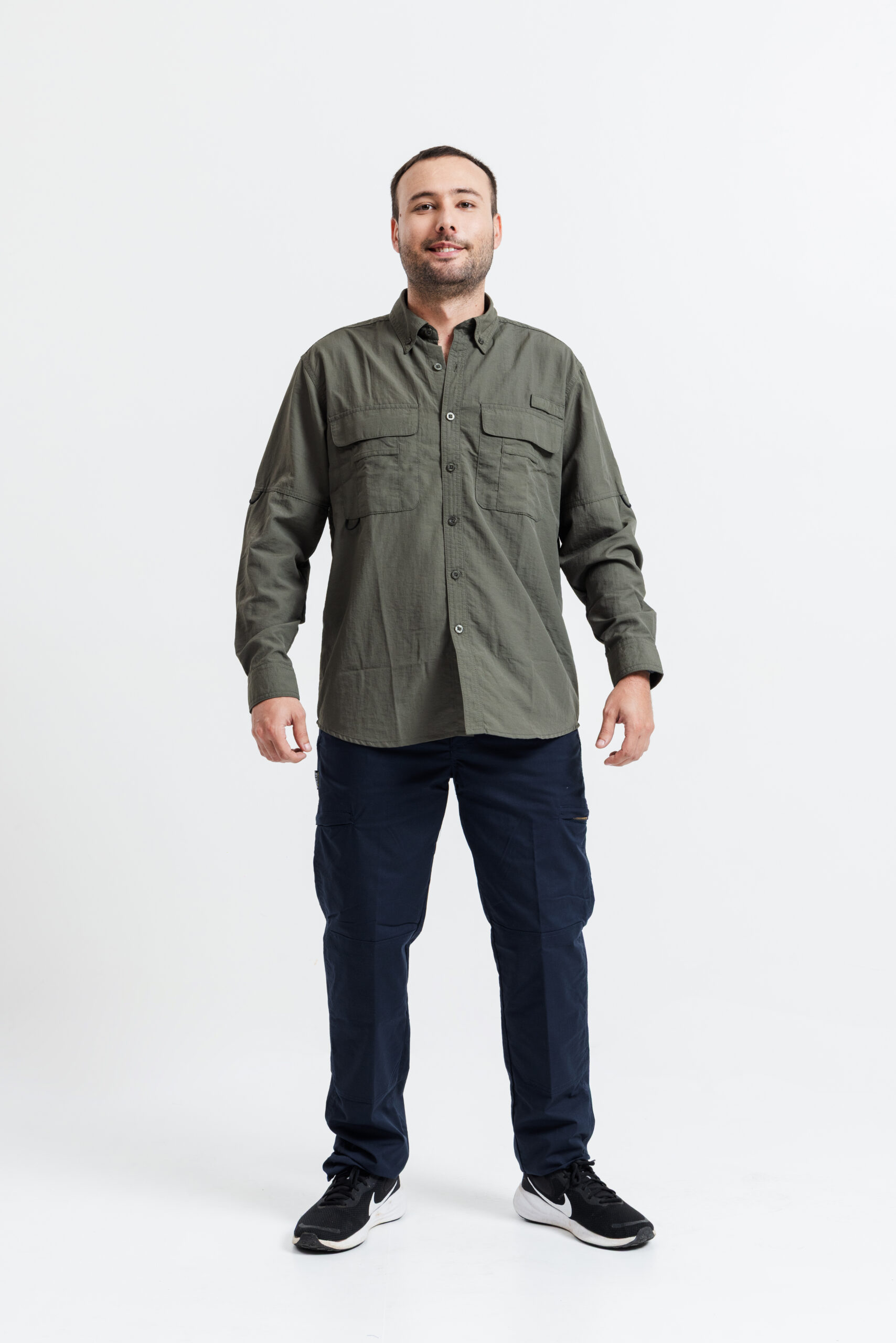 WorkTeam Camisa Safari ML B8500 Verde Caza