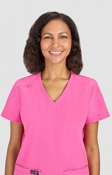 Koi Basics Scrub 373 Heather Pink Lemonade - Image 3