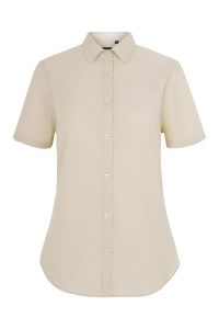 Velilla Camisa Oxford MC Mujer Beige