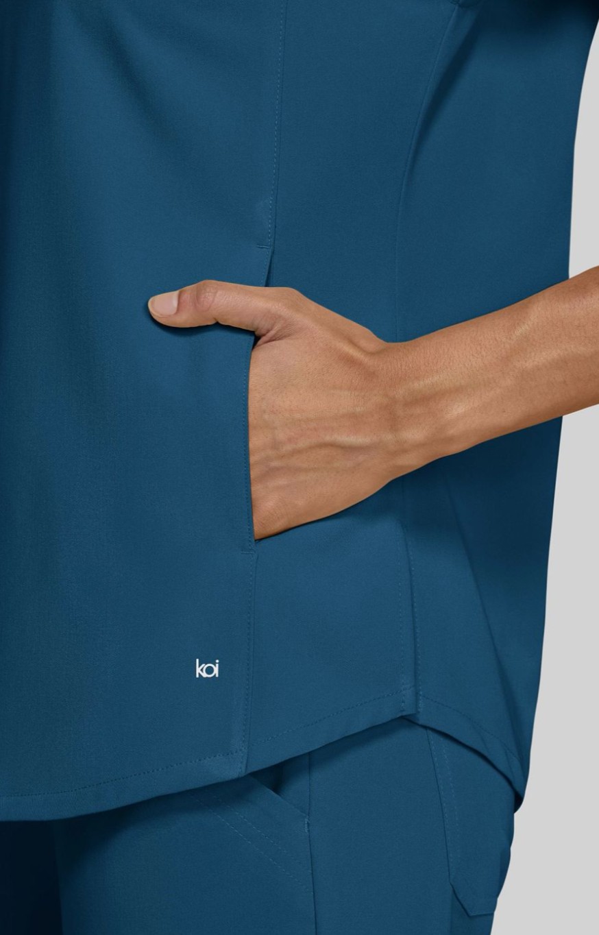 Koi Scrub Top 1139 Caribbean Blue - Image 3