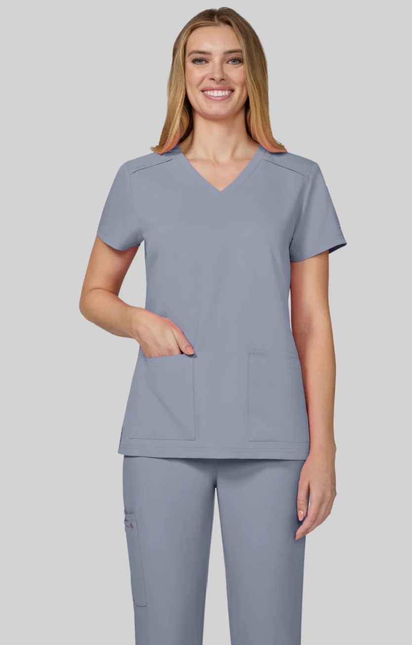 Koi Cureology Scrub Top C101 Platinum Grey