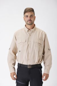 WorkTeam Camisa Safari ML B8500 Beige