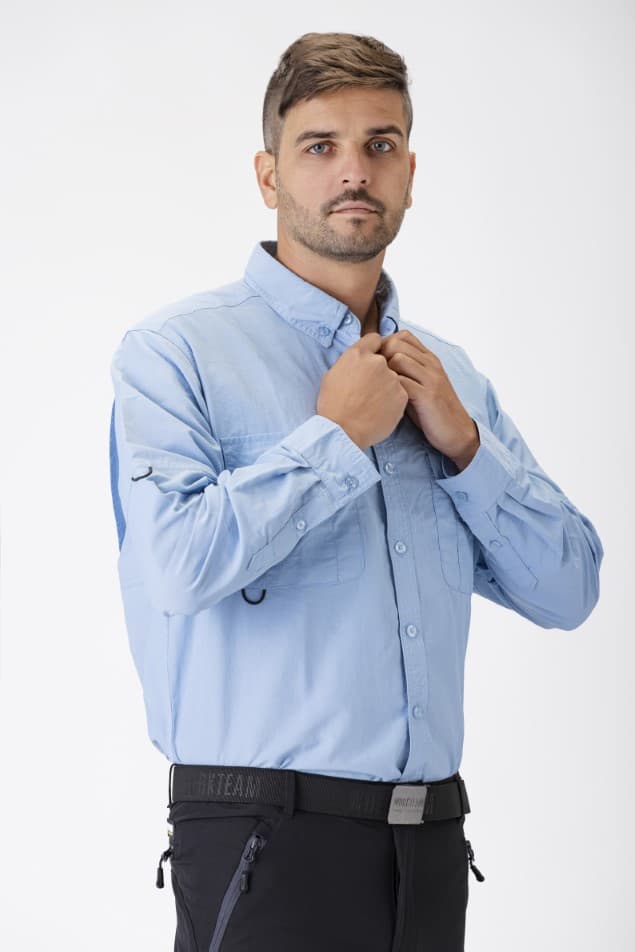 WorkTeam Camisa Safari ML B8500 Celeste - Image 4