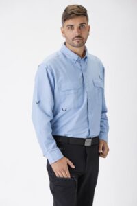 WorkTeam Camisa Safari ML B8500 Celeste
