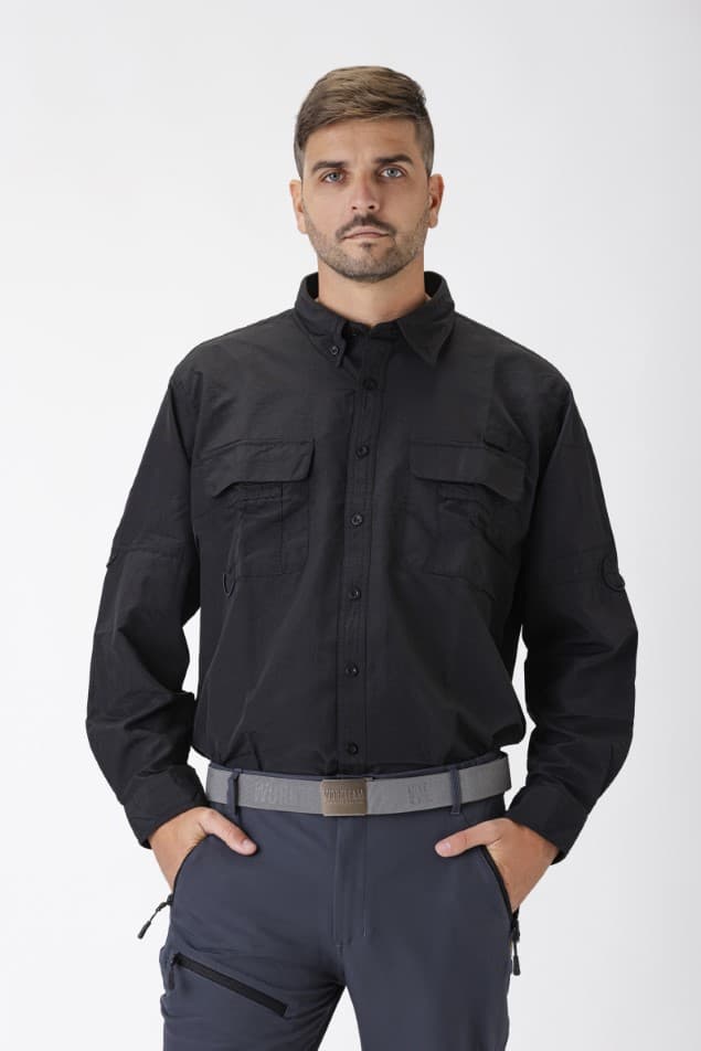 WorkTeam Camisa Safari ML B8500 Negro