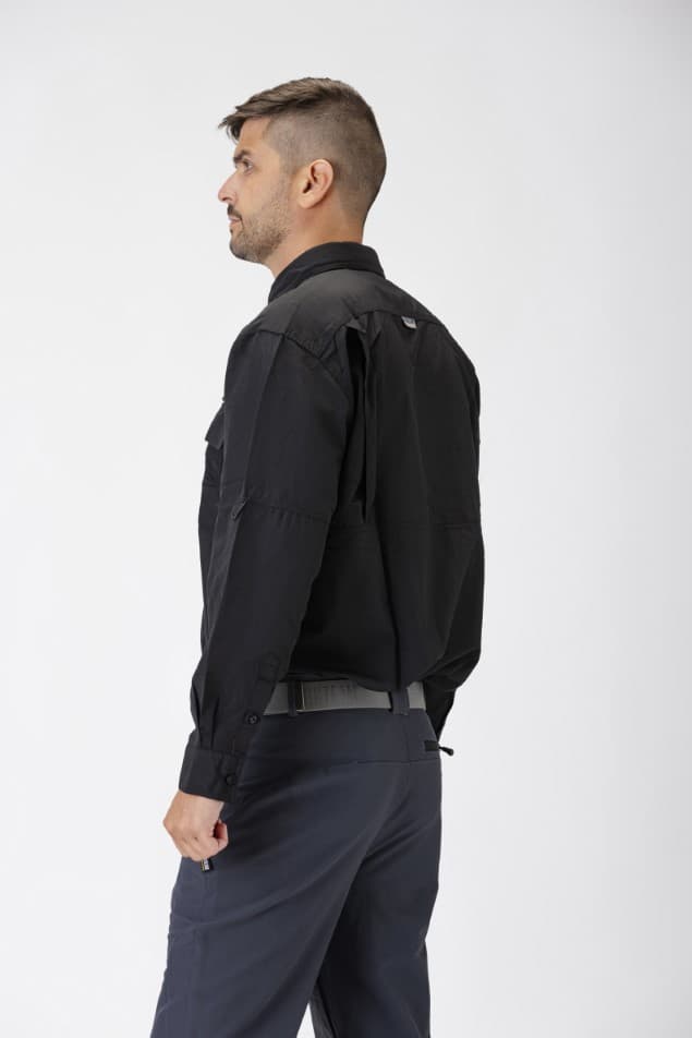 WorkTeam Camisa Safari ML B8500 Negro - Image 4