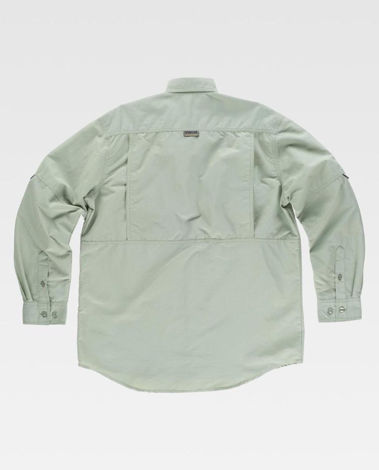 WorkTeam Camisa Safari ML B8500 Verde Topo - Image 5