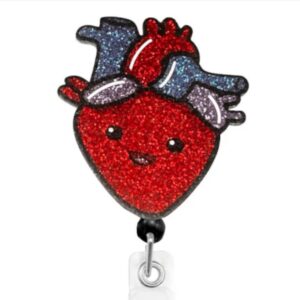 sassybadge Portagafete Dazzlers Heart ID Badge Reel