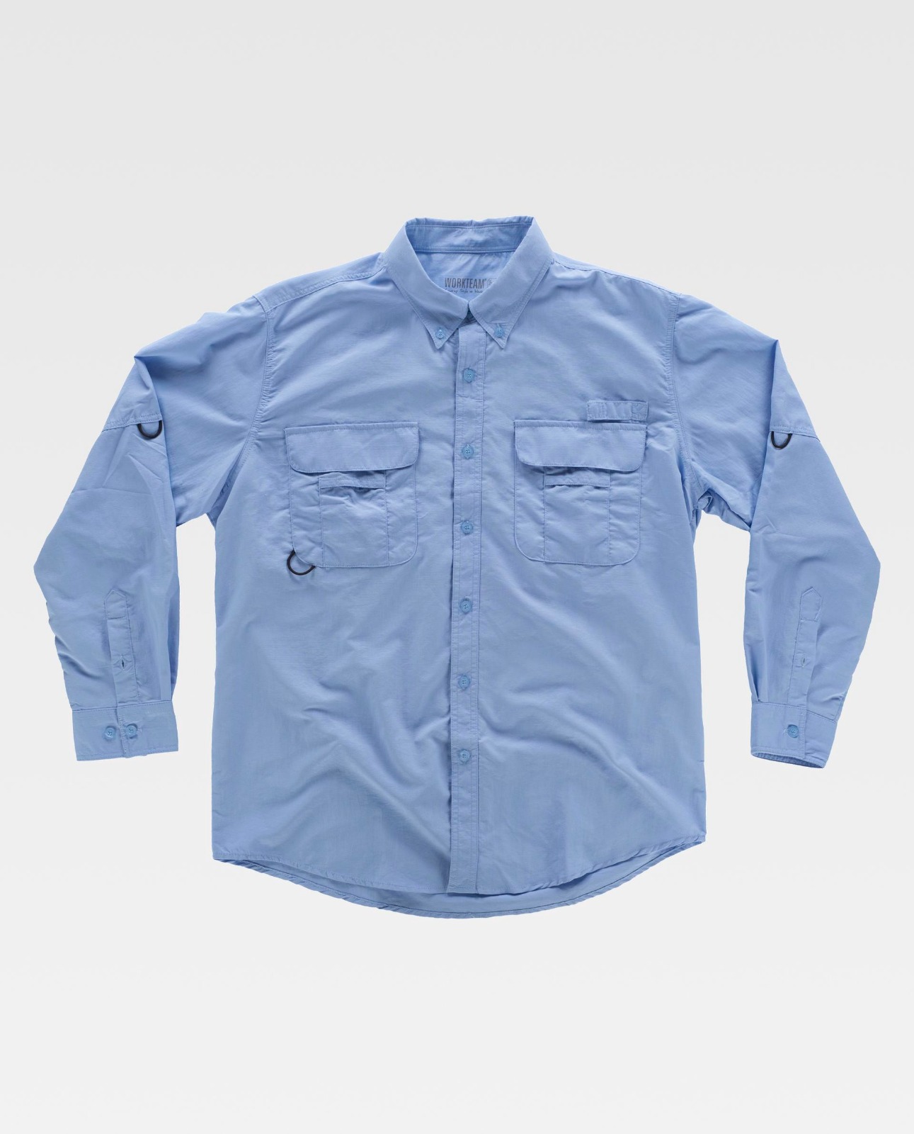 WorkTeam Camisa Safari ML B8500 Celeste - Image 6