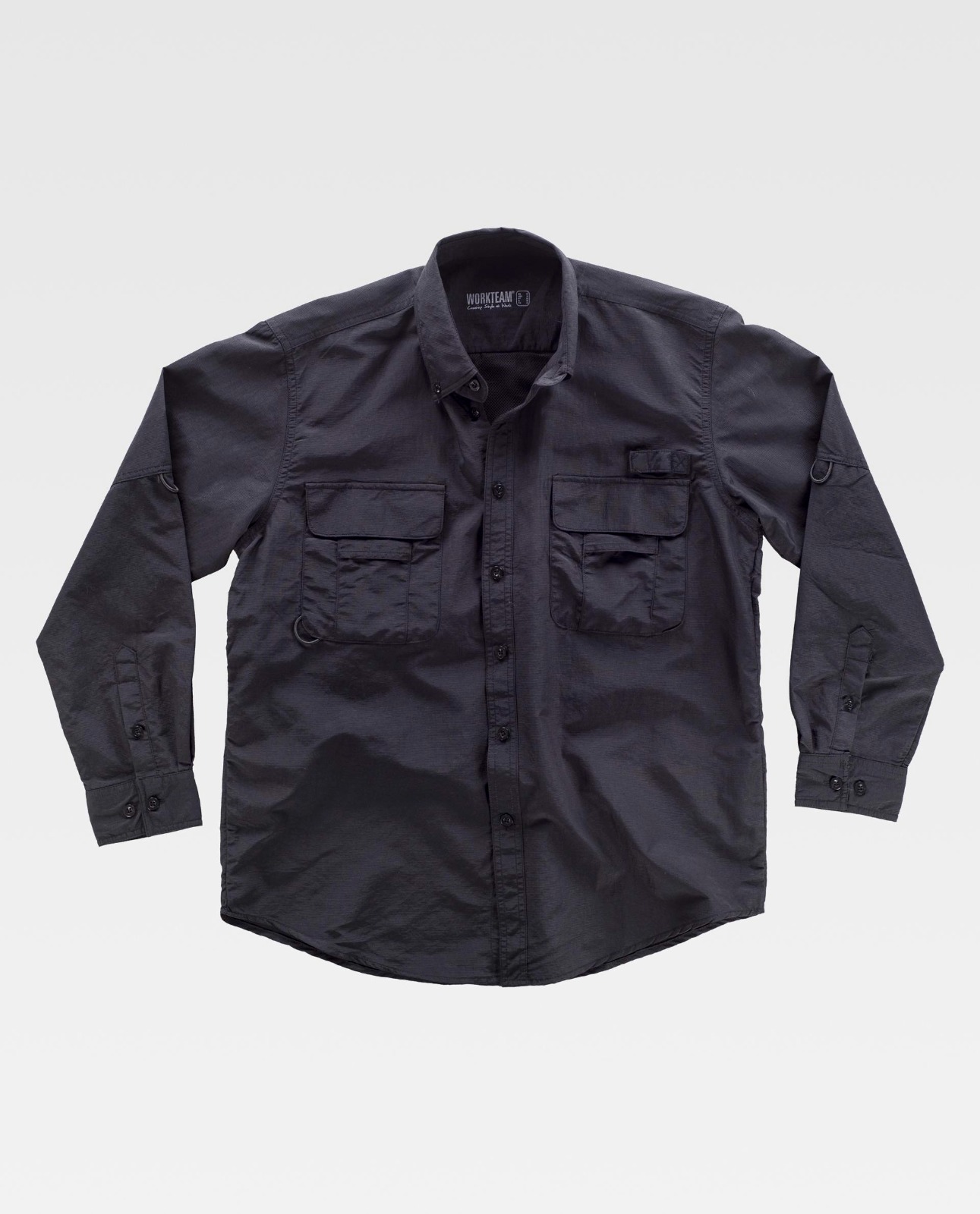 WorkTeam Camisa Safari ML B8500 Negro - Image 5